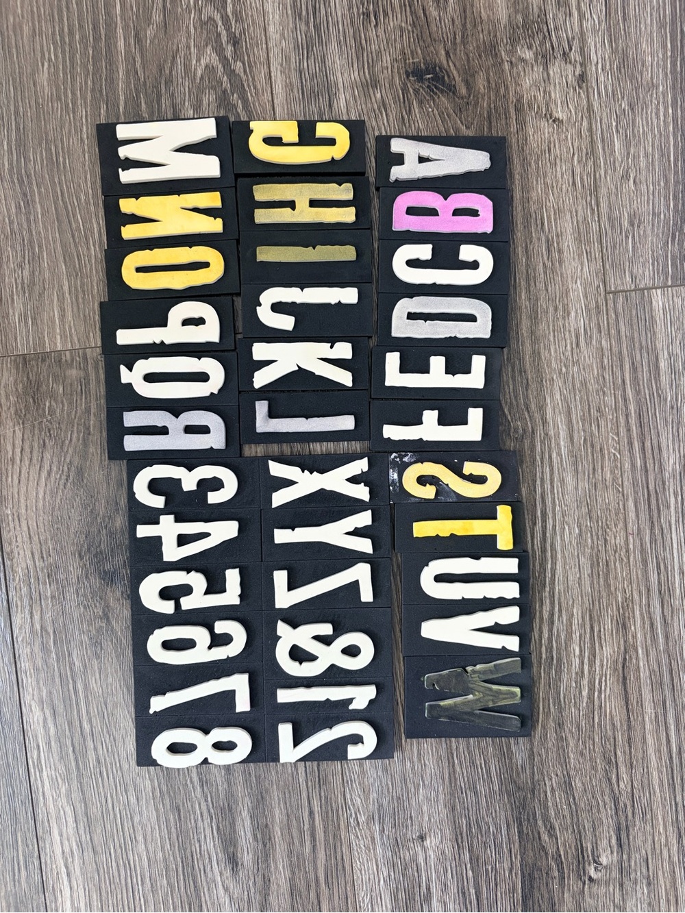 Alphabet and number stamps set